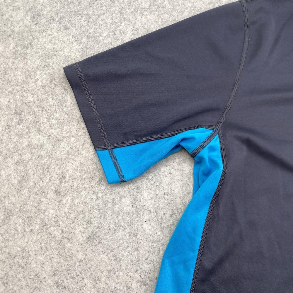 Speedo Block The Burn Shirt Mens Medium Gray Blue UV Short Sleeve Rashguard Swim - Picture 7 of 9